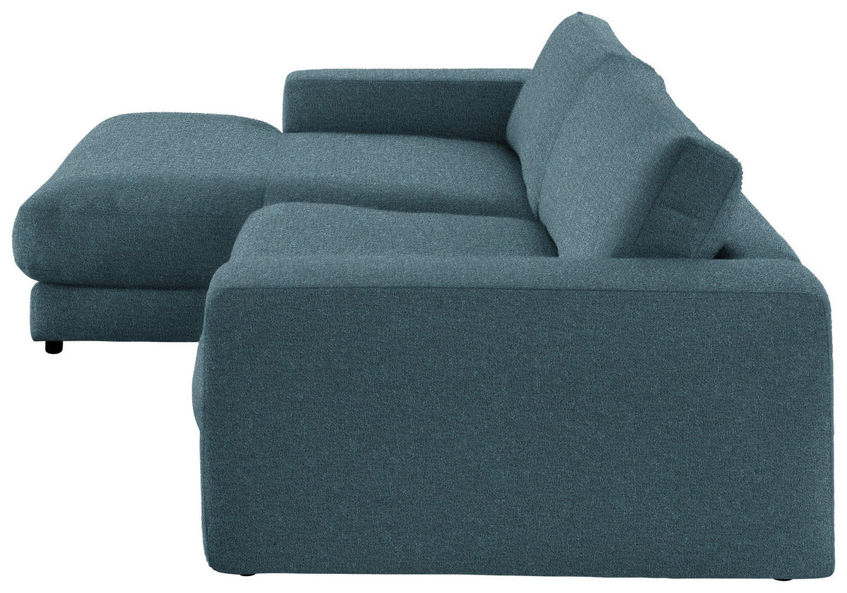 ECKSOFA in Flachgewebe Petrol  - Petrol/Schwarz, Design, Kunststoff/Textil (190/270cm) - Lomoco
