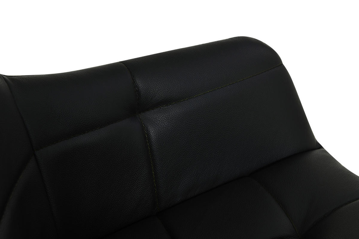 ARMLEHNSTUHL  in Eisen Echtleder pigmentiert  - Schwarz, Basics, Leder/Holz (56/82/59cm) - Livetastic