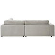 ECKSOFA  in Cord Hellgrau  265/224 cm  - Hellgrau/Schwarz, Design, Kunststoff/Textil (265/224cm) - Hom`in