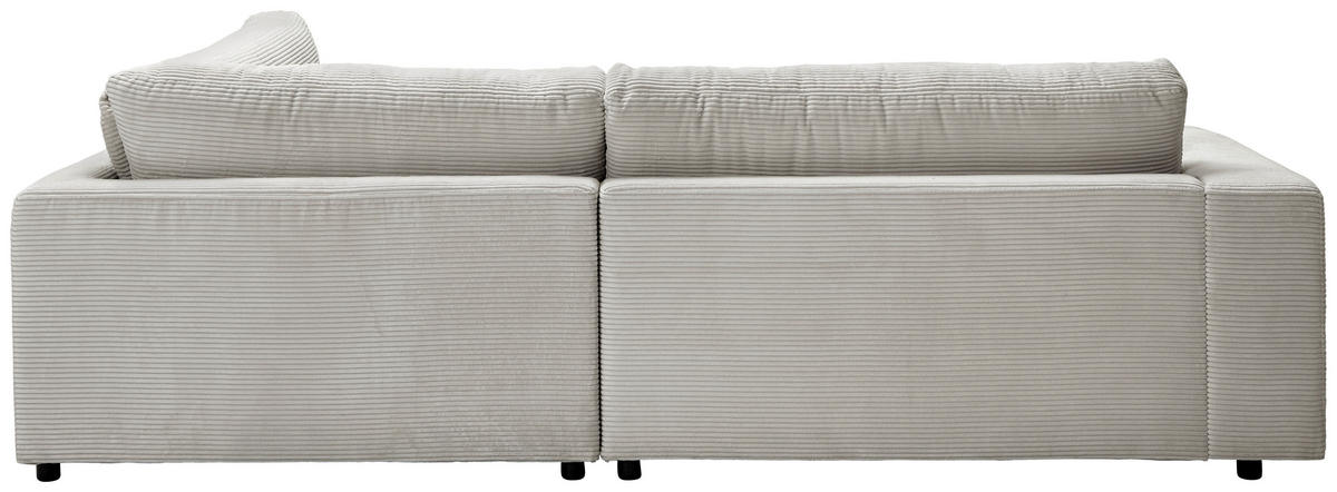 ECKSOFA in Cord Hellgrau  265/224 cm  - Hellgrau/Schwarz, Design, Kunststoff/Textil (265/224cm) - Hom`in