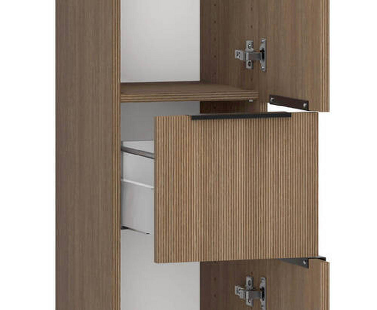 HOCHSCHRANK 30/180/35 cm  - Dunkelbraun/Schwarz, Natur, Holzwerkstoff/Kunststoff (30/180/35cm) - Held