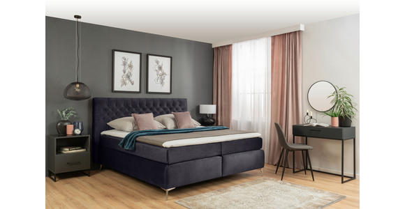 BOXSPRINGBETT 160/200 cm  in Grau  - Schwarz/Grau, Design, Textil/Metall (160/200cm) - Esposa