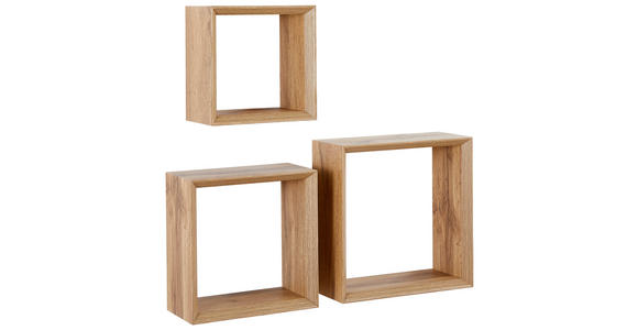 WANDREGALSET 3-teilig Eiche Artisan  - Eiche Artisan, Basics, Holzwerkstoff (20-28/20-28/11,8cm) - Carryhome