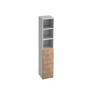 REGAL Weiß, Nussbaumfarben  - Nussbaumfarben/Alufarben, KONVENTIONELL, Holzwerkstoff/Metall (40/215,6/42cm) - Venda
