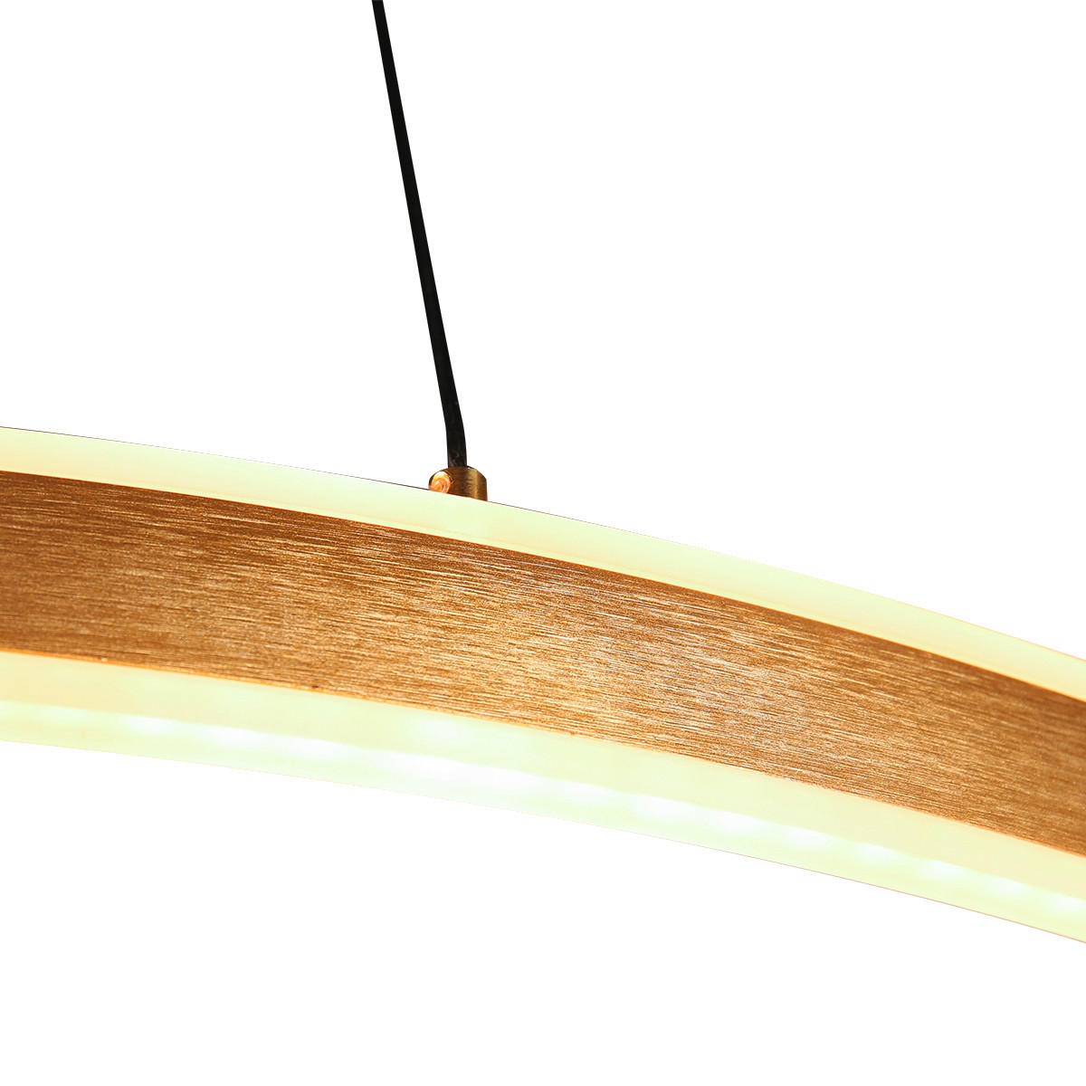 LED-PENDELLEUCHTE Ringlux 80/50-190 cm   - Goldfarben/Weiß, Design, Kunststoff/Metall (80/50-190cm)
