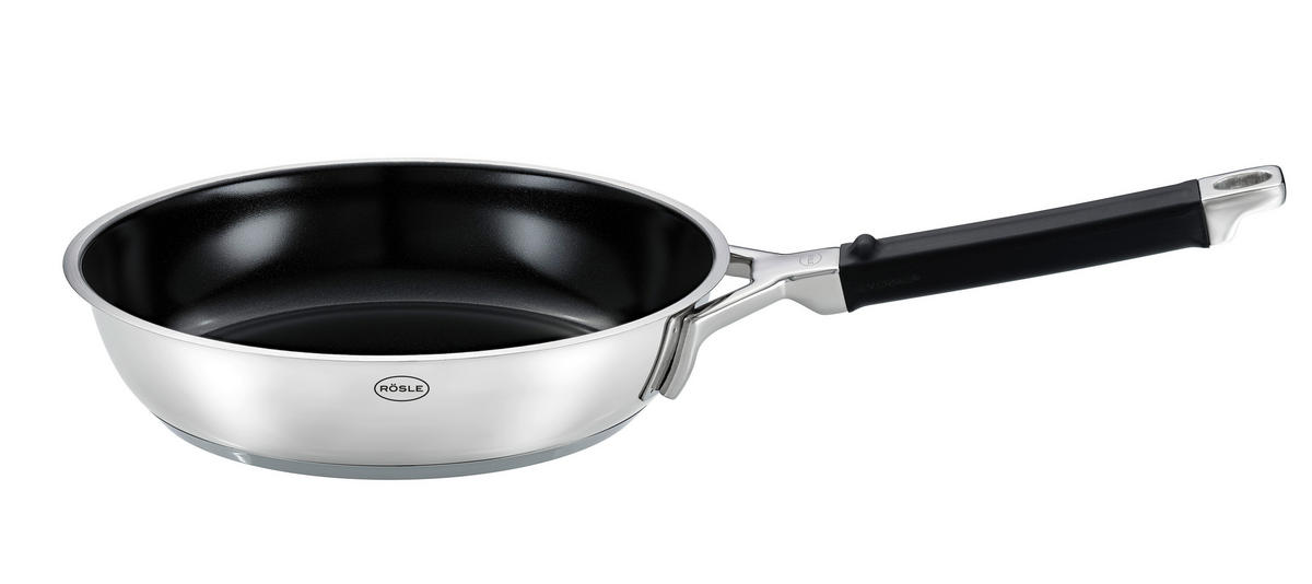 PÁNEV NA SMAŽENÍ  vrstva z keramiky  28 cm  - černá, Basics, kov (28cm) - Rösle