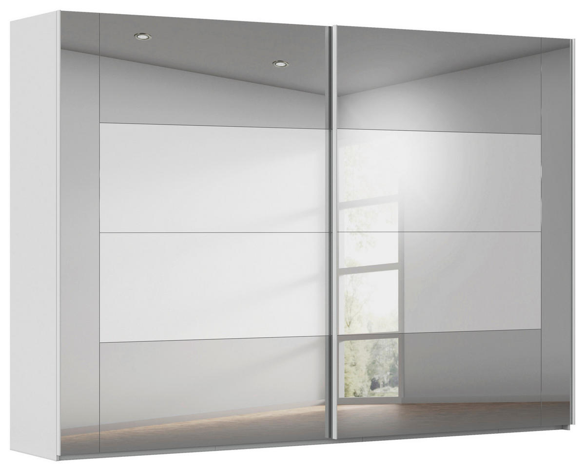 SCHWEBETÜRENSCHRANK 316/223/68 cm 2-türig Seidengrau  - Seidengrau, Design, Glas/Holzwerkstoff (316/223/68cm) - Xora