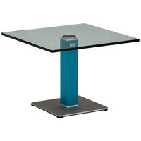 BEISTELLTISCH in Glas, Holzwerkstoff 60/60/44,5 cm  - Blau/Silberfarben, Konventionell, Glas/Holzwerkstoff (60/60/44,5cm)