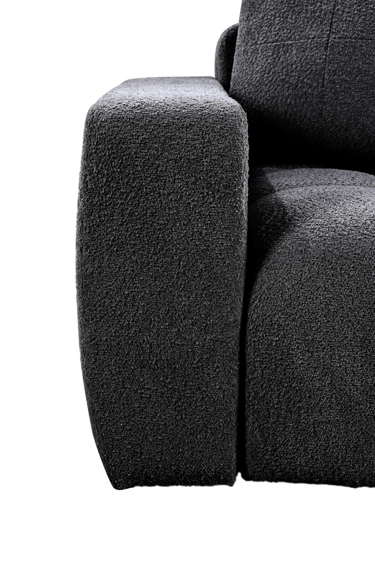 SCHLAFSOFA  mit Liegefunktion, Schlafen auf Sitzhöhe Struktur, Bouclé Dunkelgrau  - Dunkelgrau/Schwarz, Basics, Kunststoff/Textil (250/86/140cm) - Livetastic