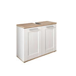 WASCHBECKENUNTERSCHRANK 80/66/32 cm  - Eichefarben/Silberfarben, ROMANTIK / LANDHAUS, Holzwerkstoff/Kunststoff (80/66/32cm) - Xora
