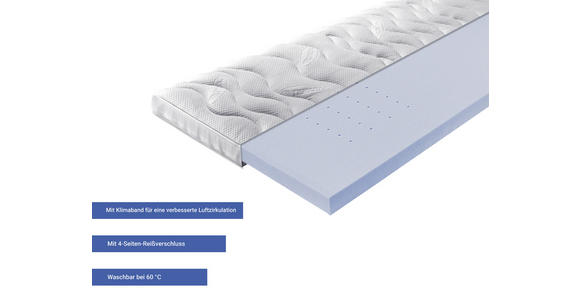 TOPPER 90/200 cm Höhe ca. 8 cm  - Weiß, KONVENTIONELL, Textil (90/200cm) - Novel