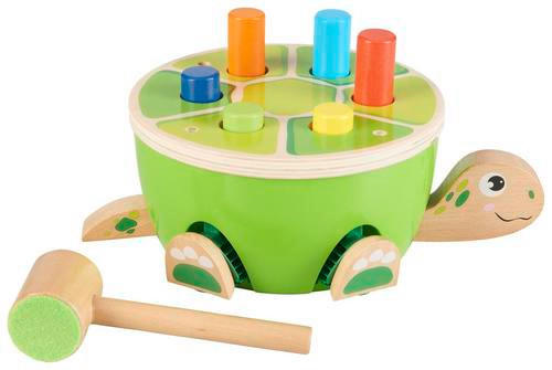 MOTORIČKA IGRAČKA Schildkröte - narančasta/svijetlo zelena, Basics, drvni materijal/drvo (25,6/10,9cm) - My Baby Lou
