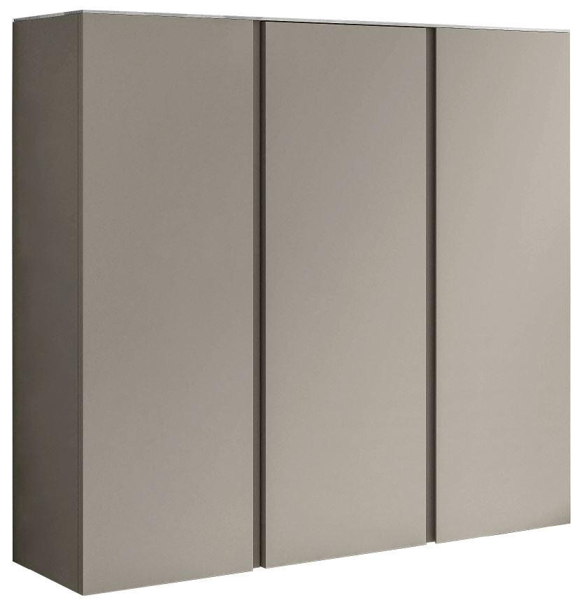 SCHUHSCHRANK Taupe - Taupe/Chromfarben, Design, Glas/Holzwerkstoff (120/110/33cm) - Moderano
