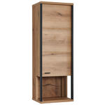 HÄNGEVITRINE in Schwarz, Eichefarben   - Eichefarben/Schwarz, KONVENTIONELL, Glas/Holzwerkstoff (50/141/38cm) - Xora