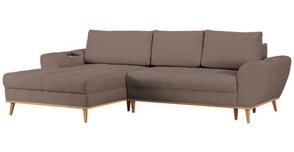 ECKSOFA in Webstoff Taupe  - Taupe/Eichefarben, Design, Holz/Textil (175/282cm) - Carryhome