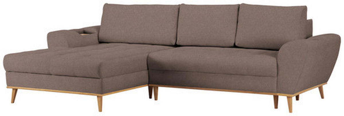 HÖRNSOFFA i vävt tyg taupe  - taupe/ekfärgad, Design, trä/textil (175/282cm) - Livetastic