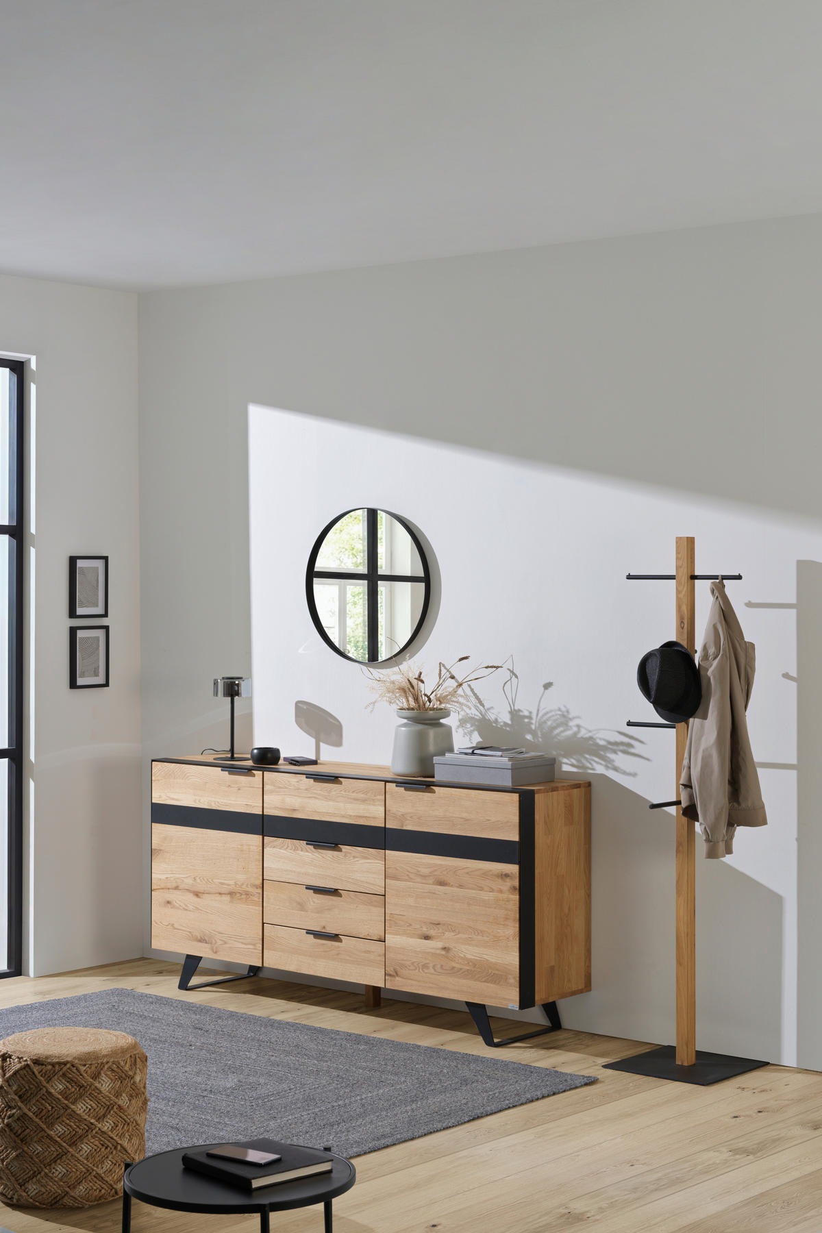 SIDEBOARD 181/80/42 cm  - Wildeiche/Schwarz, KONVENTIONELL, Holz/Holzwerkstoff (181/80/42cm) - Landscape