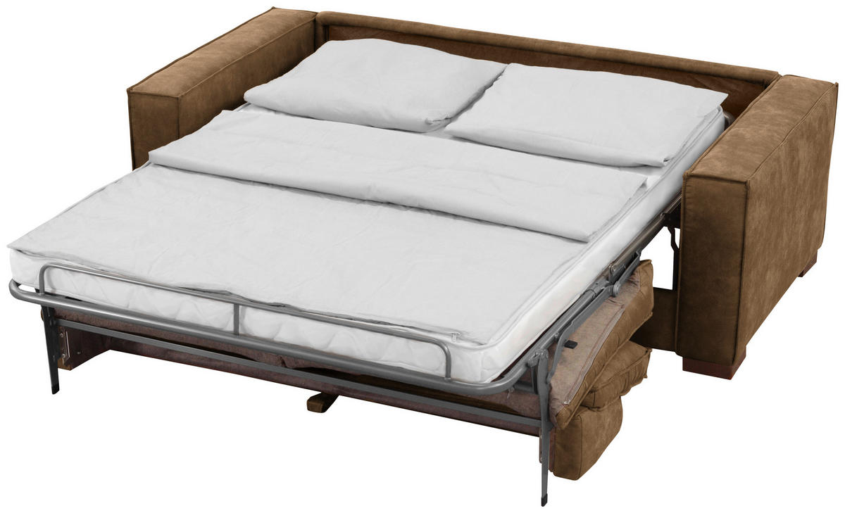 SCHLAFSOFA in Mikrofaser Braun  - Dunkelbraun/Braun, Design, Holz/Textil (203/85/99cm) - MID.YOU