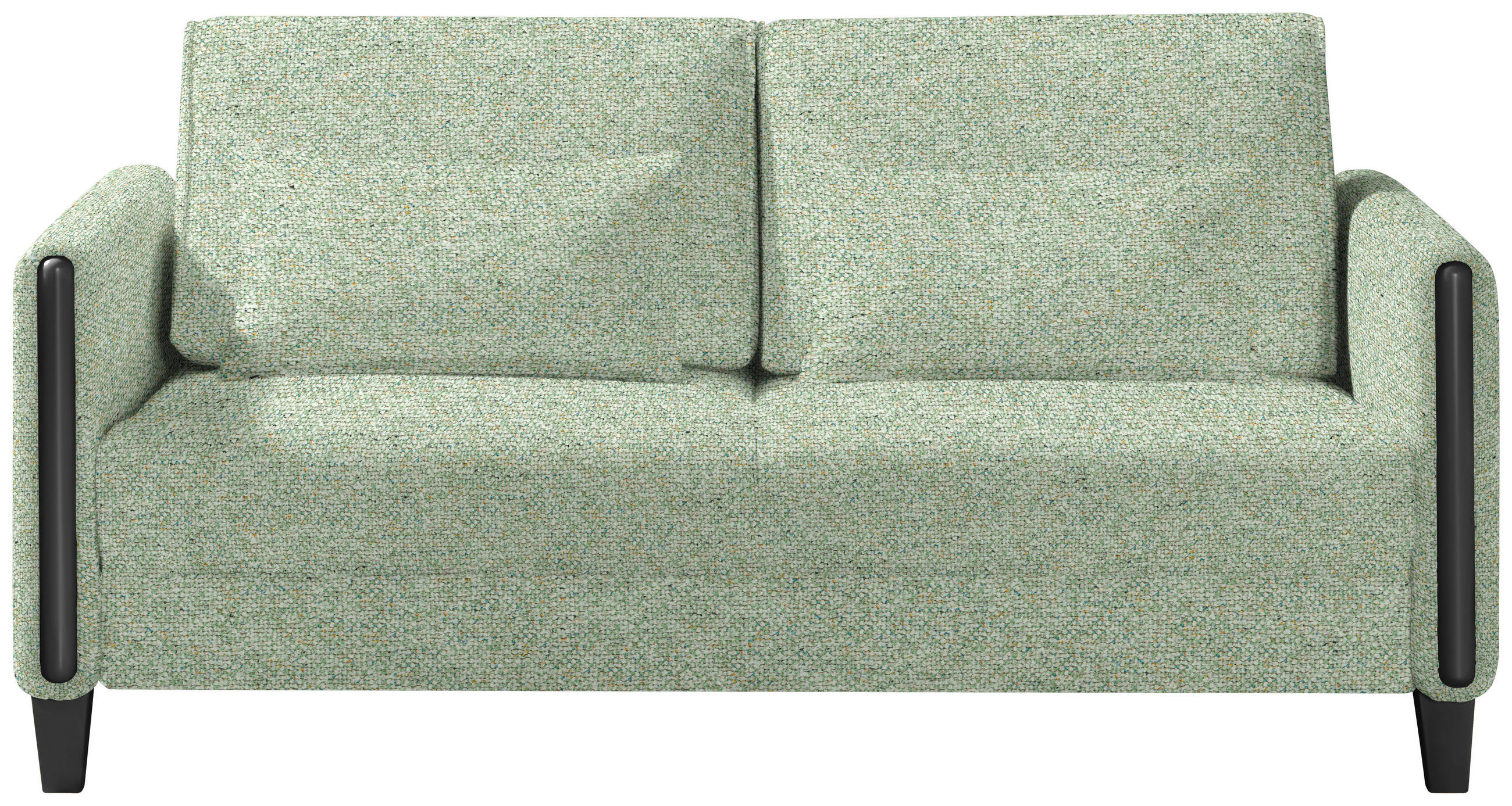SCHLAFSOFA Webstoff Schwarz, Hellgrün Fussart wählbar, Stoffauswahl, Rücken echt, Armteil links, Armteil rechts  - Schwarz/Hellgrün, Design, Holz/Textil (174/88/104cm) - Niels Andersson