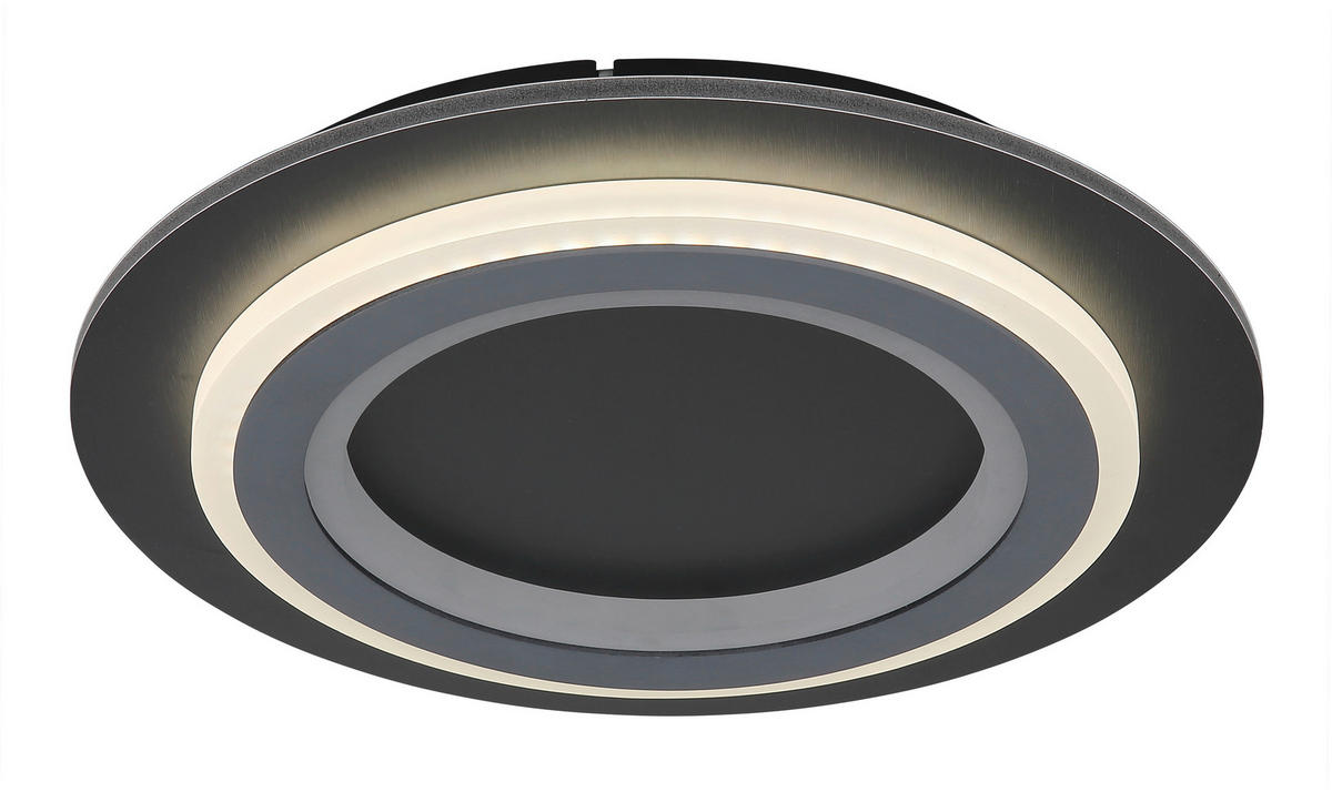 LED-DECKENLEUCHTE 34/5,5 cm   - Opal/Hellgrau, Design, Kunststoff/Metall (34/5,5cm) - Globo