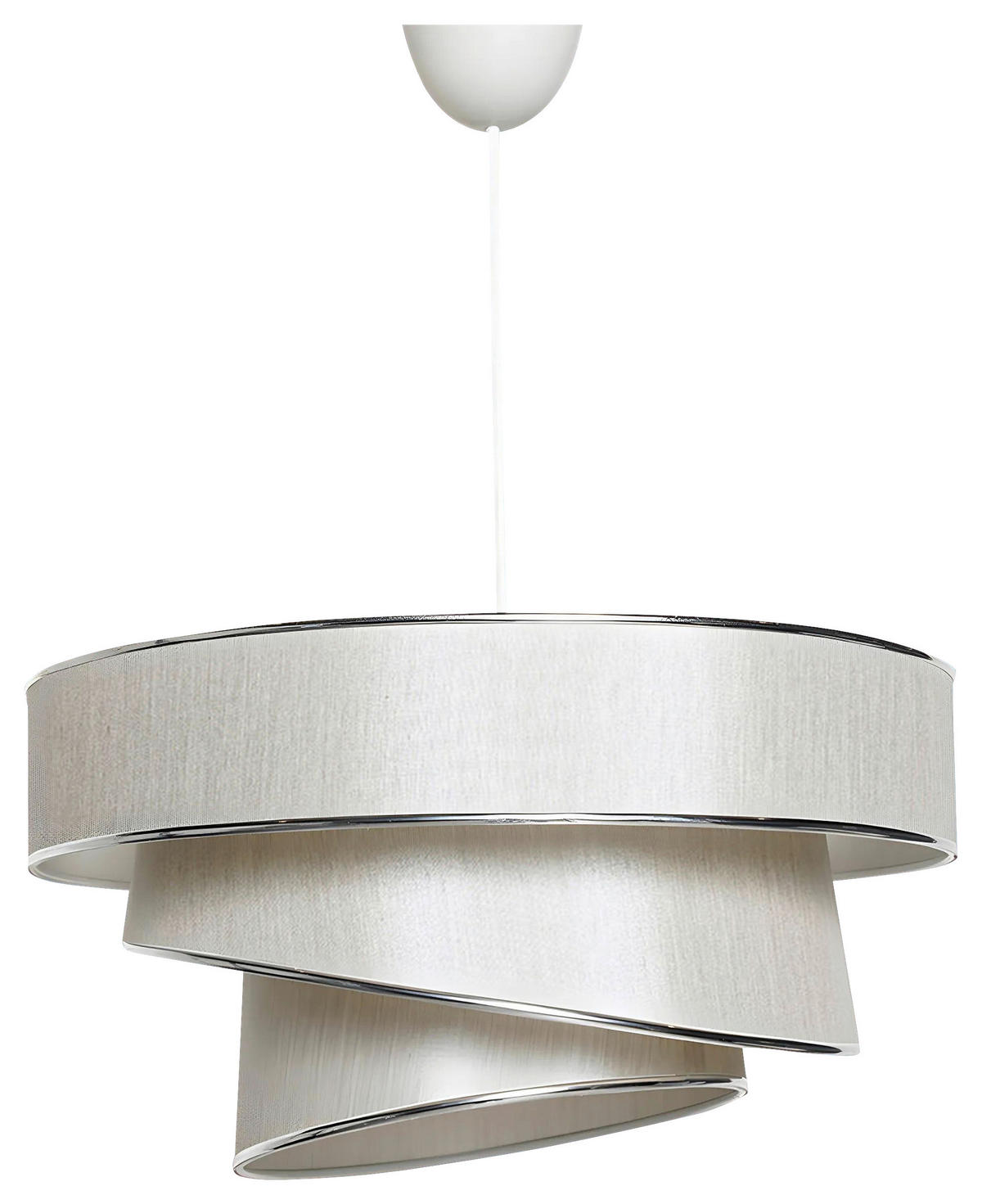 ZÁVĚSNÉ SVÍTIDLO, 40/72 cm  - barvy stříbra/béžová, Design, kov/textil (40/72cm) - P & B