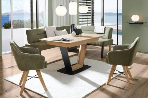 ARMLEHNSTUHL  in Stahl Webstoff  - Eichefarben/Schwarz, KONVENTIONELL, Holz/Textil (64/86/60cm) - Voleo