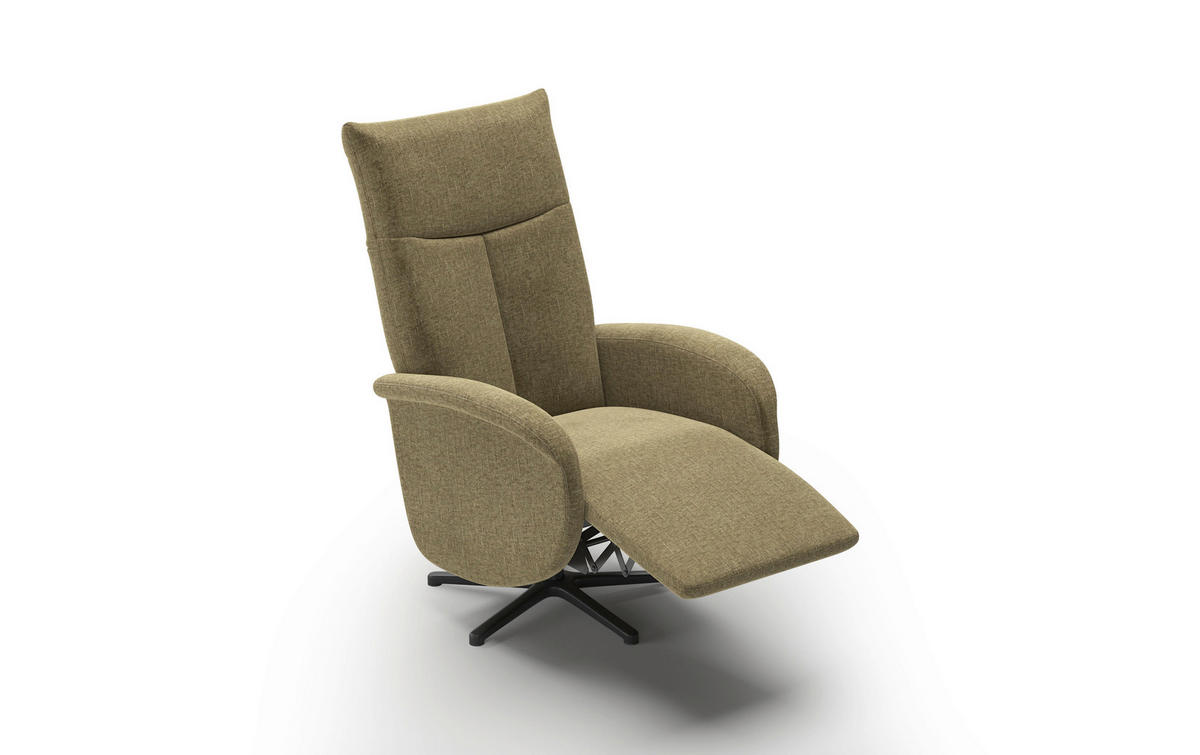 RELAXSESSEL in Textil Olivgrün  - Schwarz/Olivgrün, KONVENTIONELL, Textil/Metall (75/112/82cm) - Sit & More