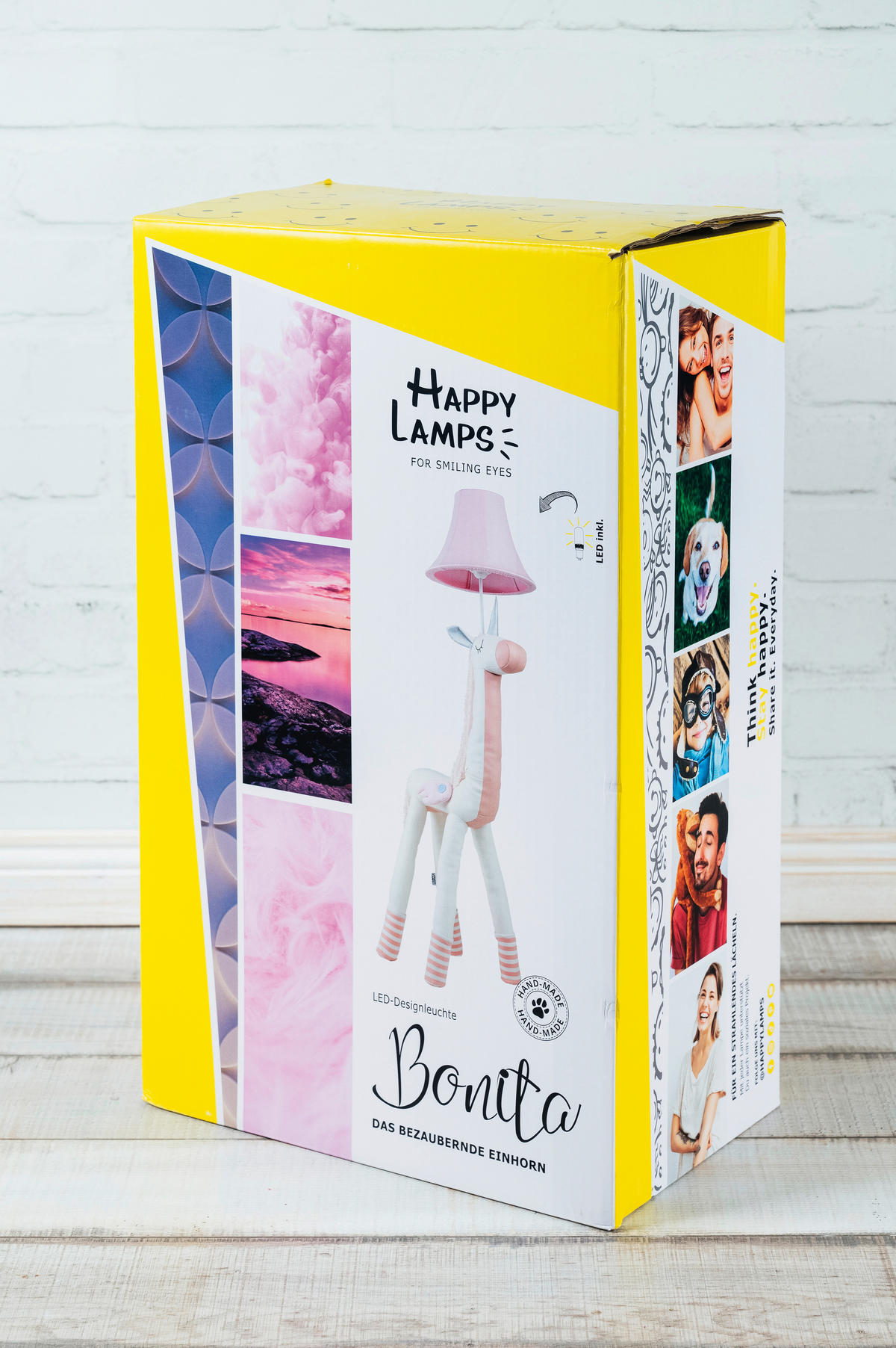 LED-STEHLEUCHTE Bonita das Einhorn 35/47/120 cm   - Rosa/Weiß, LIFESTYLE, Textil/Metall (35/47/120cm) - Happy Lamps