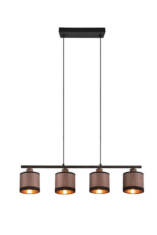PENDELLEUCHTE Davos 75/12/150 cm   - Taupe/Goldfarben, Design, Textil/Metall (75/12/150cm)