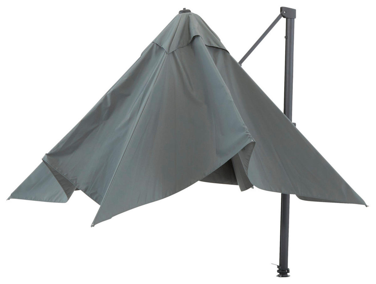 SONNENSCHIRM  355/300 cm  - Taupe/Anthrazit, Basics, Textil/Metall (355/300cm)