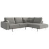 ECKSOFA in Flachgewebe Hellbraun  - Hellbraun/Schwarz, Design, Textil/Metall (280/223cm) - Livetastic