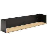 WANDBOARD Tanne furniert Schwarz  - Schwarz, Design, Holz/Holzwerkstoff (80/15/15cm) - MID.YOU