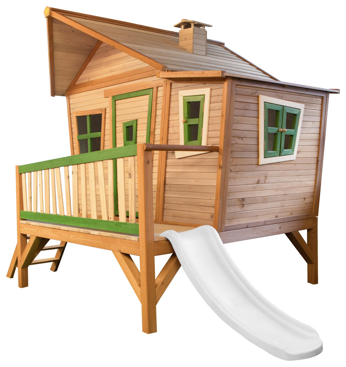 SPIELHAUS 123/12,8/152 cm  - Weiss/Braun, Konventionell, Holz/Kunststoff (123/12,8/152cm)