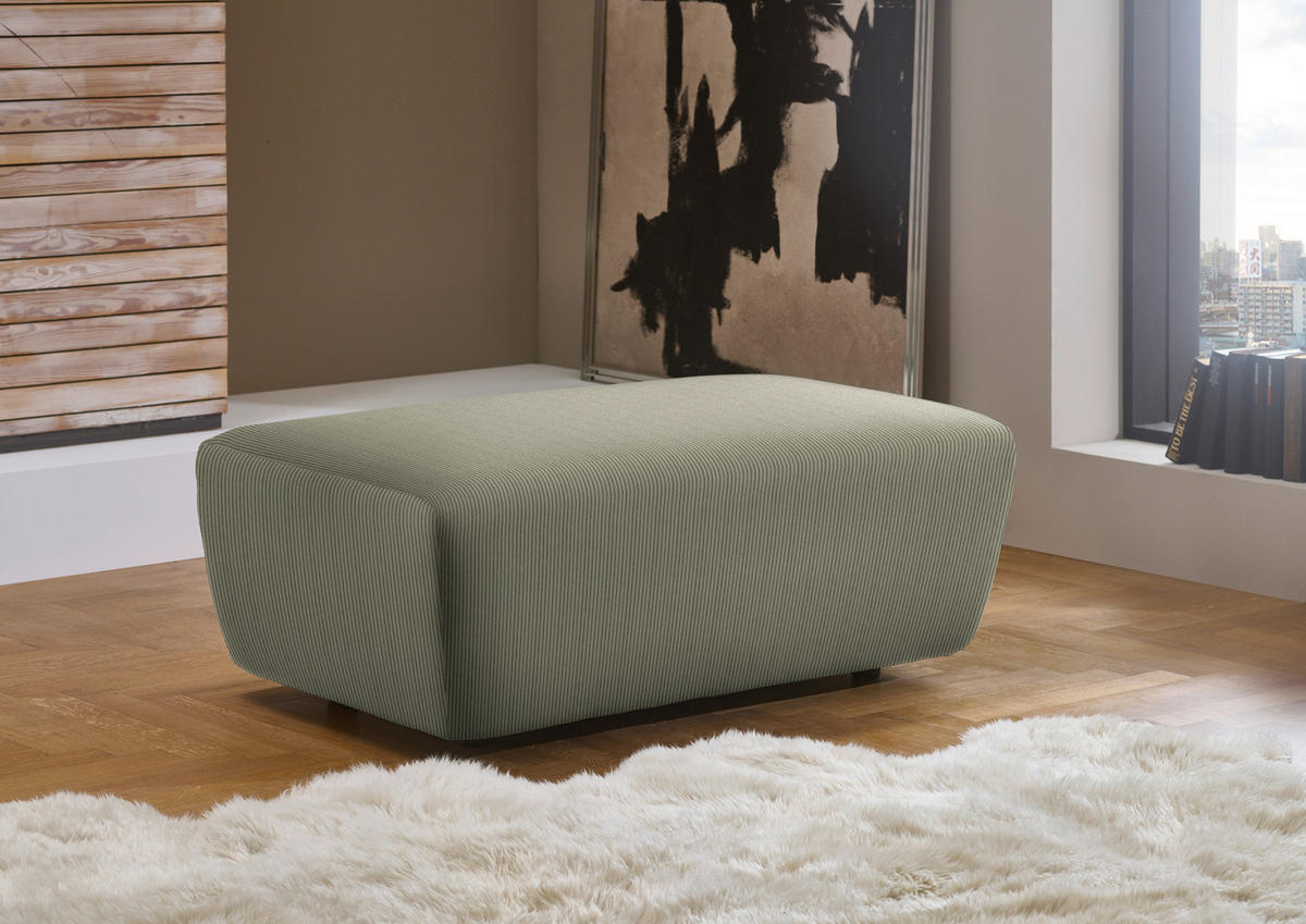 ECKSOFA Olivgrün Feincord  - Schwarz/Olivgrün, Design, Kunststoff/Textil (301/177cm) - Beldomo Style