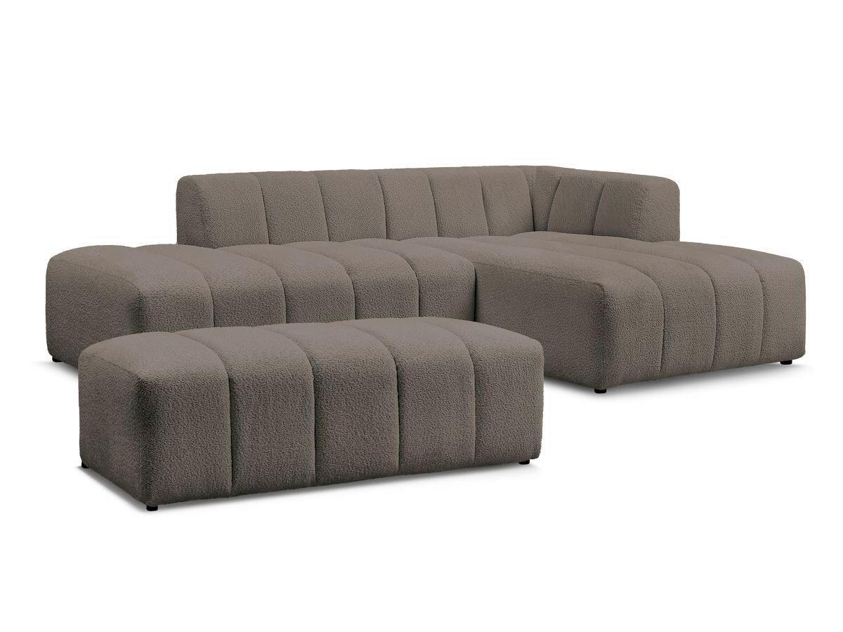 ECKSOFA  ANNECY Taupe Bouclé  - Taupe/Schwarz, MODERN, Kunststoff/Textil (262/170cm)