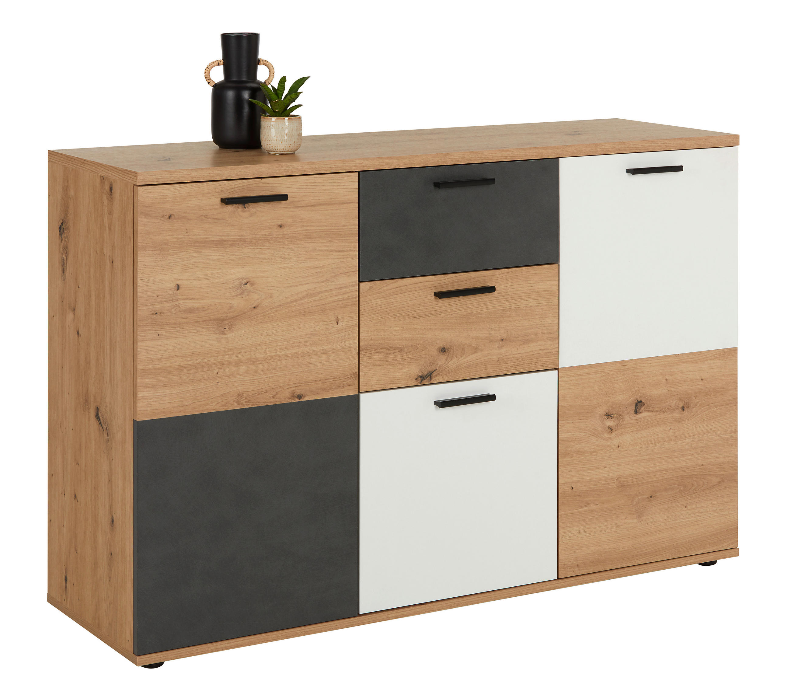 KOMODA,  - Moderno, umetna masa/leseni material (127/85/40cm) - Carryhome