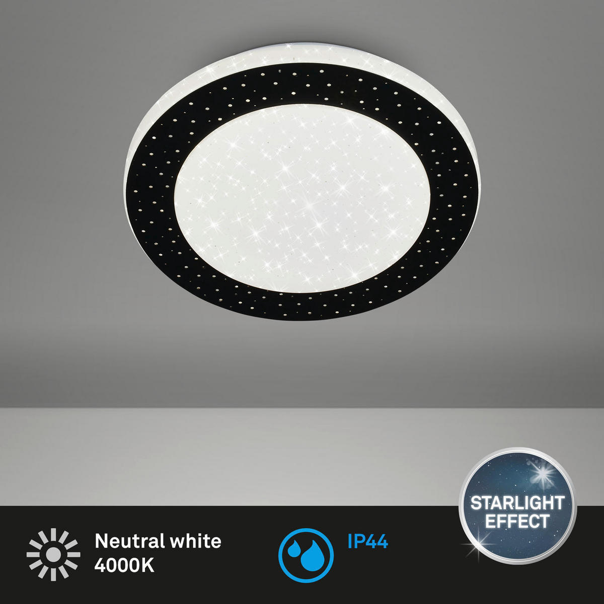 KUPAONSKA LED SVJETILJKA STRO  - crna, Design, plastika (28/5,5cm)