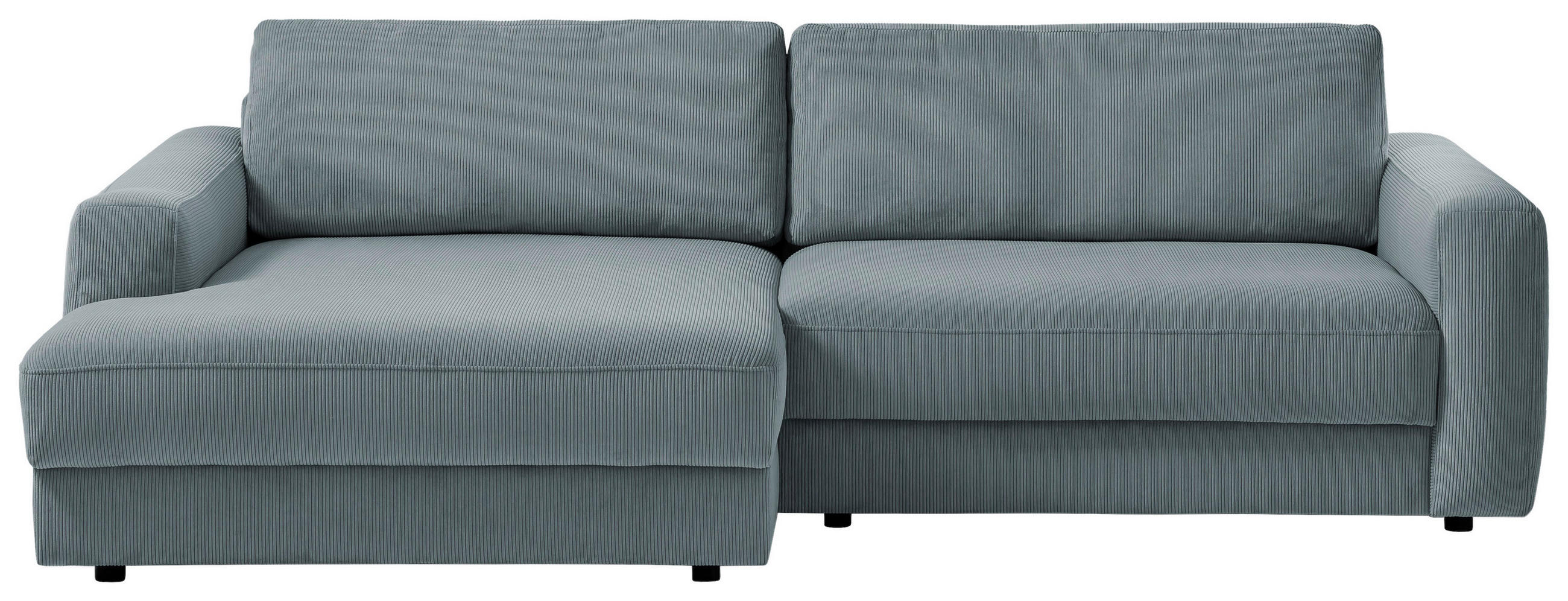 ECKSOFA Blaugrau Cord  - Blaugrau/Schwarz, MODERN, Textil (176/250cm) - MID.YOU