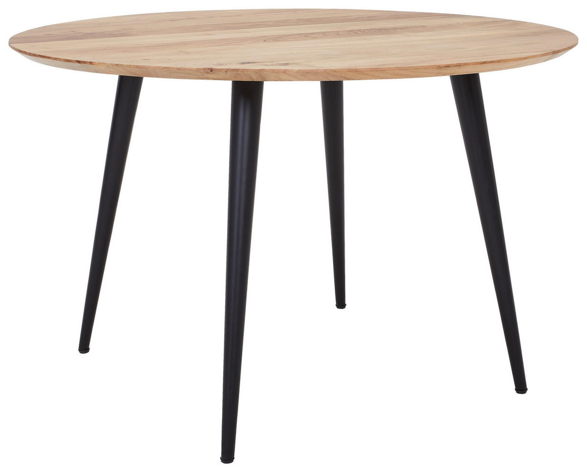 JEDÁLENSKÝ STÔL, akácia, čierna, farba akácie, 120/120/76 cm - čierna/farba akácie, Modern, drevo (120/120/76cm) - Livetastic