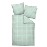 WENDEBETTWÄSCHE Giulietta Makosatin 155/220 cm  - Jadegrün/Weiß, Basics, Textil (155/220cm) - Janine