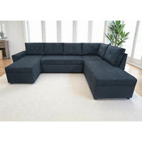 WOHNLANDSCHAFT TERMOLI Anthrazit Cord  - Anthrazit/Schwarz, Design, Kunststoff/Textil (155/297/212cm) - MID.YOU