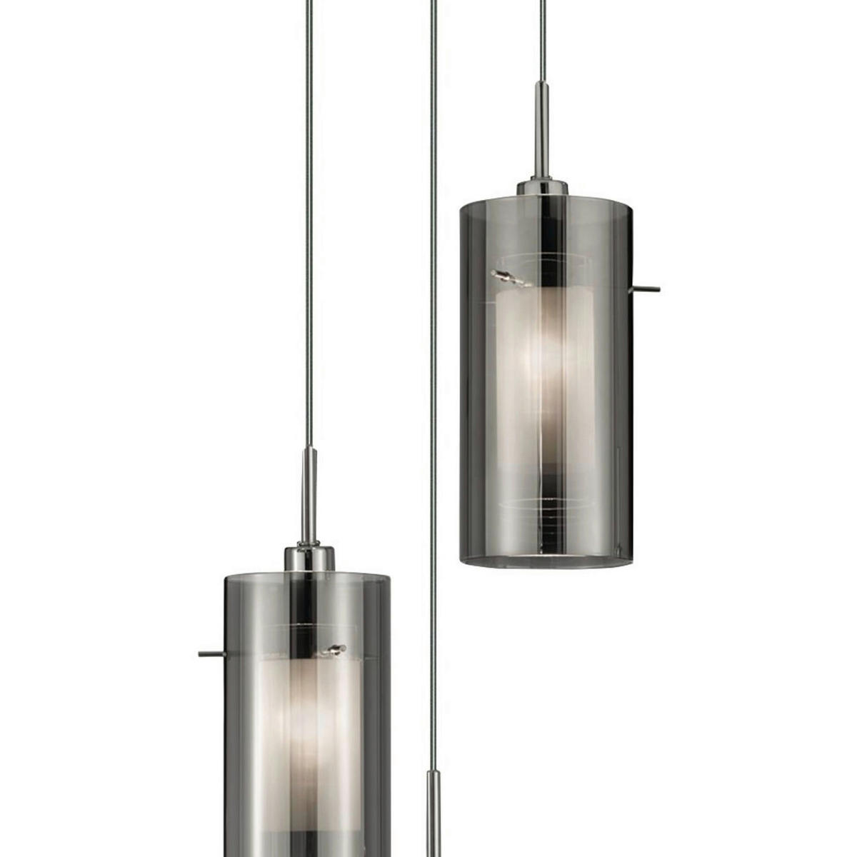 HÄNGELEUCHTE Duo II 26/26/120 cm  - Chromfarben/Silberfarben, Design, Glas/Metall (26/26/120cm)
