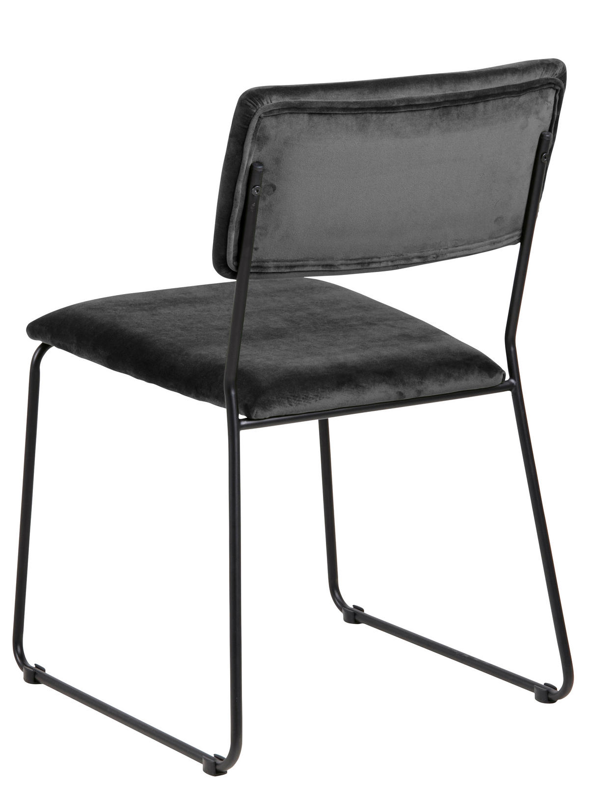 STUHL  in Samt Textil  - Dunkelgrau/Schwarz, KONVENTIONELL, Textil/Metall (50/80/53,5cm) - Carryhome