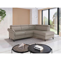 ECKSOFA  Flachgewebe Taupe  - Taupe/Schwarz, Konventionell, Textil/Metall (247/193cm) - Sit & More
