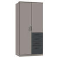 KLEIDERSCHRANK  in Graphitfarben, Grau  - Schwarz/Graphitfarben, KONVENTIONELL, Holzwerkstoff/Kunststoff (90/199/58cm) - Carryhome