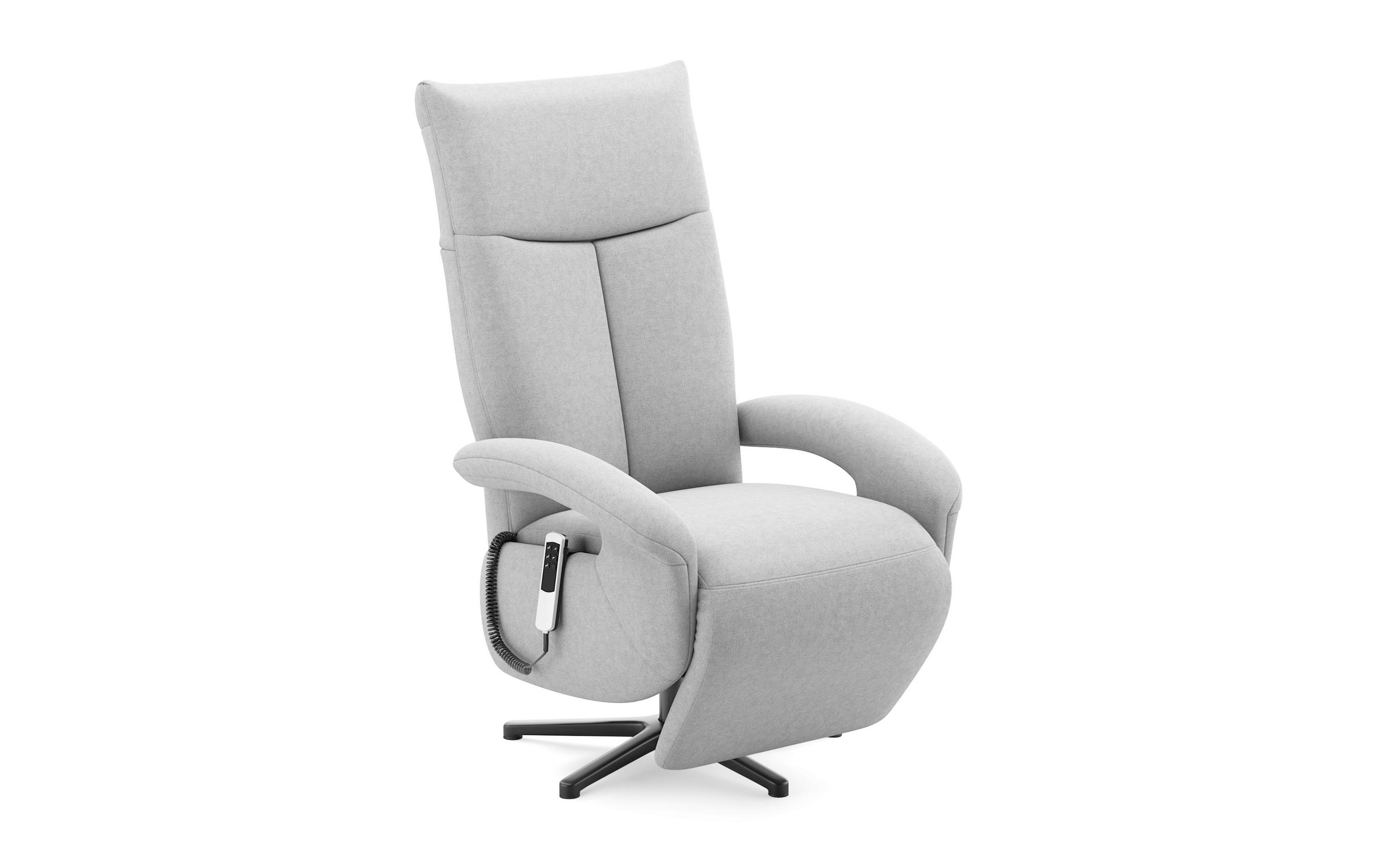 SESSEL in Flachgewebe Hellgrau - Hellgrau/Schwarz, Modern, Textil/Metall (74/112/82cm) - Sit & More