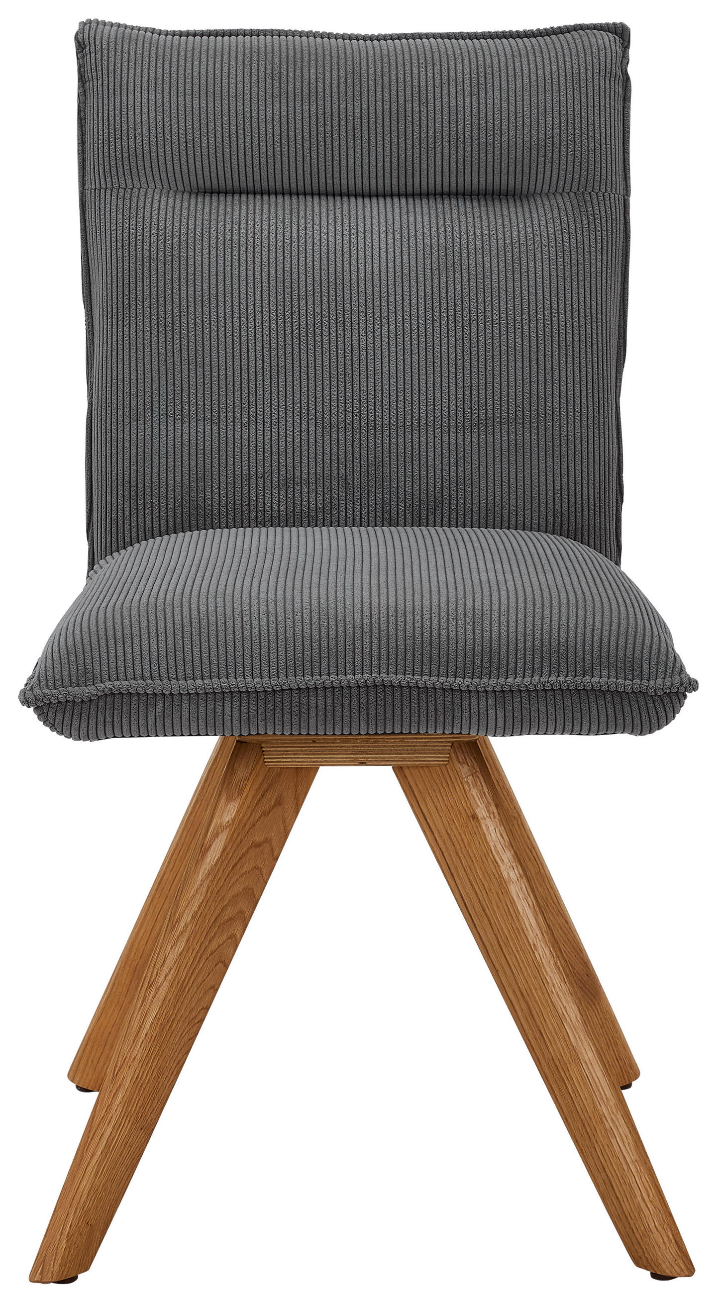 STUHL Feincord Anthrazit Wildeiche massiv  - Wildeiche/Anthrazit, Design, Holz/Textil (47/87/62cm) - Johann Jakob