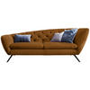 CHESTERFIELD-SOFA in Mikrofaser Gelb, Orange, Schwarz  - Gelb/Schwarz, Design, Textil/Metall (223/84/90cm) - Pure Home Lifestyle