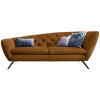 CHESTERFIELD-SOFA in Mikrofaser Gelb, Orange, Schwarz  - Gelb/Schwarz, Design, Textil/Metall (223/84/90cm) - Pure Home Lifestyle