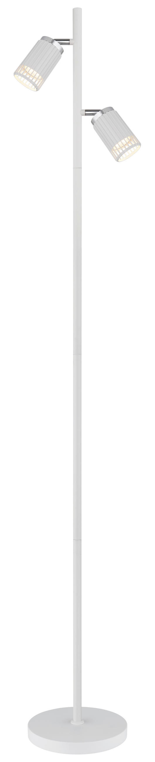 STEHLEUCHTE KORBEN 27,5/22/158 cm   - Chromfarben/Weiß, Design, Kunststoff/Metall (27,5/22/158cm) - Globo